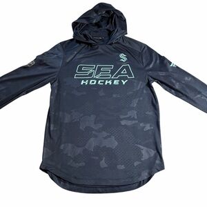 Seattle Kraken Fanatics Authentic Pro Rink Camo Pullover Hoodie | Navy | Size S